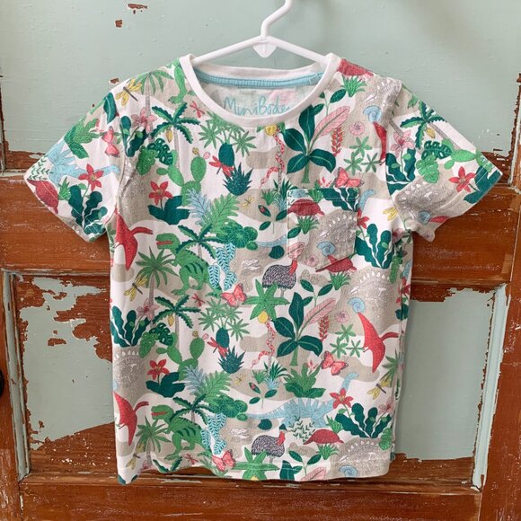 Mini Boden Pocket Tee • Dino Island • 5/6 Years - Picture 1 of 2